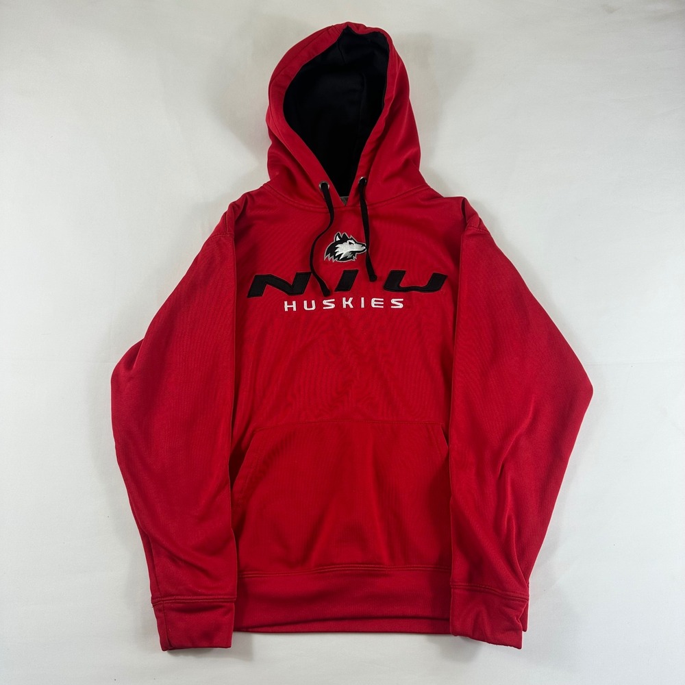 NIU Huskies Red Pullover Hoodie Sweatshirt Men's Size‎ M Stadium Athletics